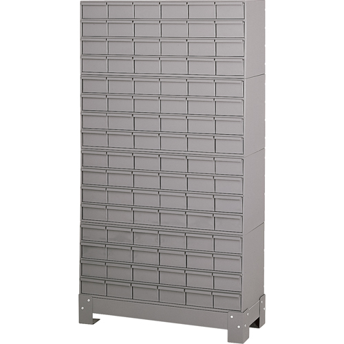 Casiers &agrave; tiroirs industriels avec base, 96 tiroirs, 34-1/8" la x 12-1/4" p x 62-1/2" h, Gris Nia-Chem Ltd.