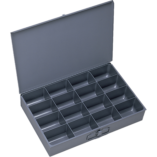 Compartment Scoop Boxes, Steel, 16 Slots, 18" W x 12" D x 3" H, Grey Nia-Chem Ltd.