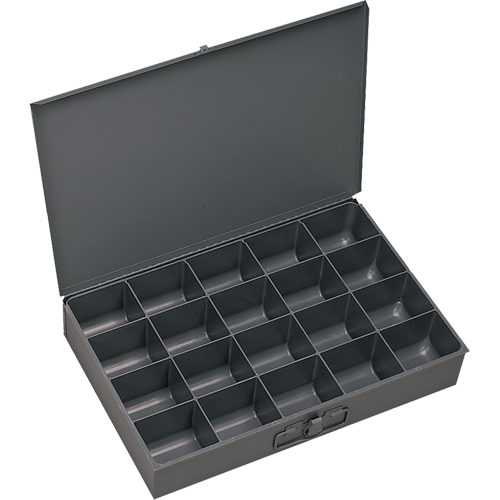 Boîtes &agrave; fond courb&eacute;, Acier, 20 compartiments, 13-3/8" la x 9-1/4" p, 2" h, Gris Nia-Chem Ltd.