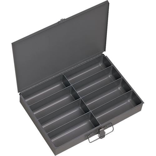 Boîtes &agrave; fond courb&eacute;, Acier, 8 compartiments, 13-3/8" la x 9-1/4" p, 2" h, Gris Nia-Chem Ltd.