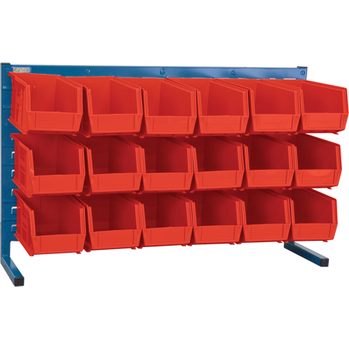 Louvered Rack with Bins, 18 Bins, 36" W x 8-1/4" D x 22" H Nia-Chem Ltd.