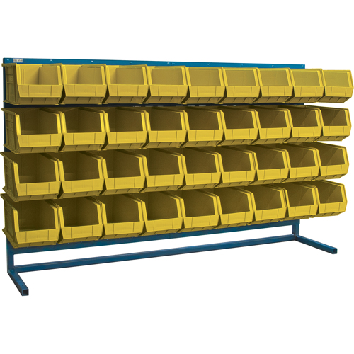 Louvered Rack with Bins, 36 Bins, 72" W x 15" D x 40" H Nia-Chem Ltd.