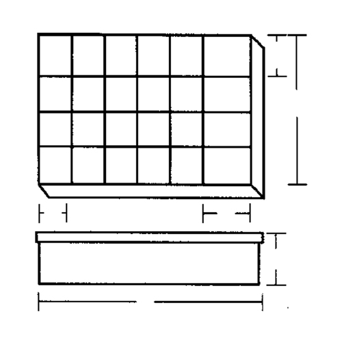 Compartment Case, Plastic, 24 Slots, 18-1/2" W x 13" D x 3" H, Grey Nia-Chem Ltd.