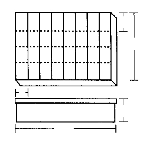Compartment Case, Plastic, 32 Slots, 18-1/2" W x 13" D x 3" H, Grey Nia-Chem Ltd.
