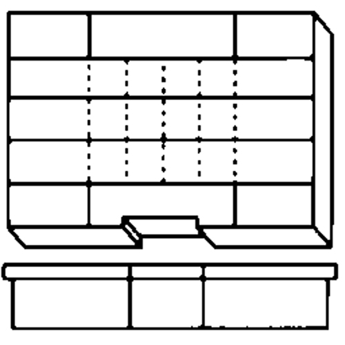 Compartment Case, Plastic, 15-1/2" W x 11-3/4" D x 2-1/2" H, Grey Nia-Chem Ltd.