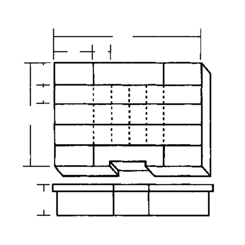 Compartment Case, Plastic, 24 Slots, 15-1/2" W x 11-3/4" D x 2-1/2" H, Grey Nia-Chem Ltd.