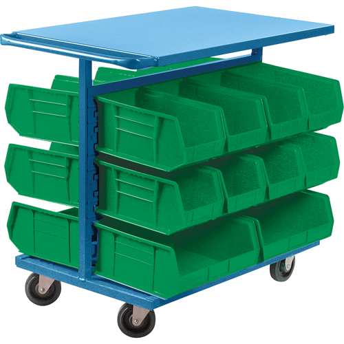 Bin Cart with Bins, Double-sided, 20 bins, 24" W x 38-1/2" D x 36-1/2" H Nia-Chem Ltd.