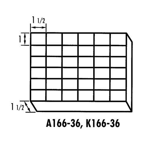 K-Resin Compartment Box, Plastic, 36 Slots, 6-9/16" W x 9-5/8" D x 1-1/2" H, Transparent Nia-Chem Ltd.