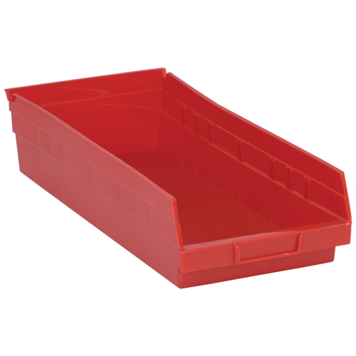 Bacs de rangement pour tablettes, 8-3/8" la x 4" H x 17-7/8" p, Rouge, Capacit&eacute; 40 lb Nia-Chem Ltd.