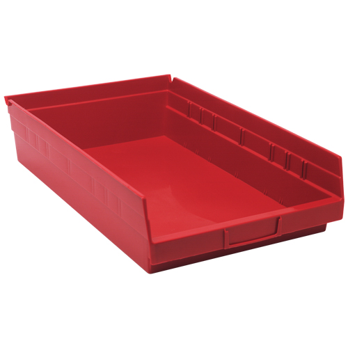 Bacs de rangement pour tablettes, 11-1/8" la x 4" H x 17-7/8" p, Rouge, Capacit&eacute; 40 lb Nia-Chem Ltd.
