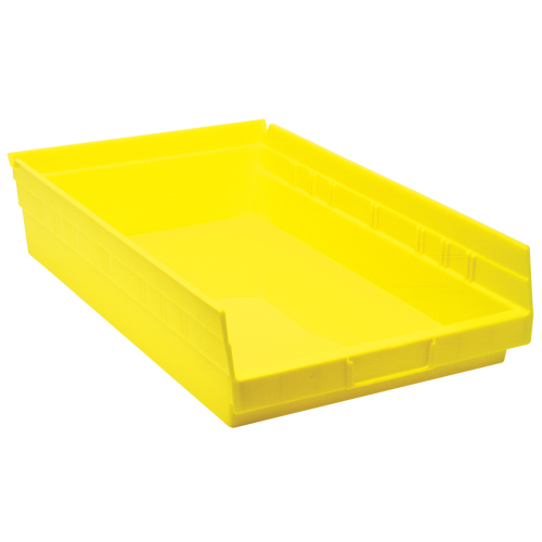 Shelf Bins, 11-1/8" W x 4" H x 17-7/8" D, Yellow, 40 lbs. Capacity Nia-Chem Ltd.