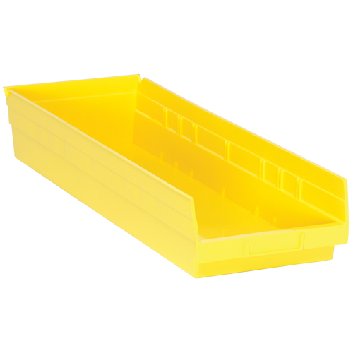 Shelf Bins, 8-3/8" W x 4" H x 23-5/8" D, Yellow, 50 lbs. Capacity Nia-Chem Ltd.