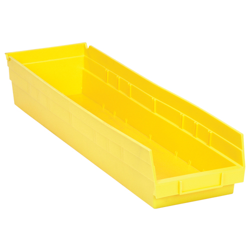 Shelf Bins, 6-5/8" W x 4" H x 23-5/8" D, Yellow, 50 lbs. Capacity Nia-Chem Ltd.