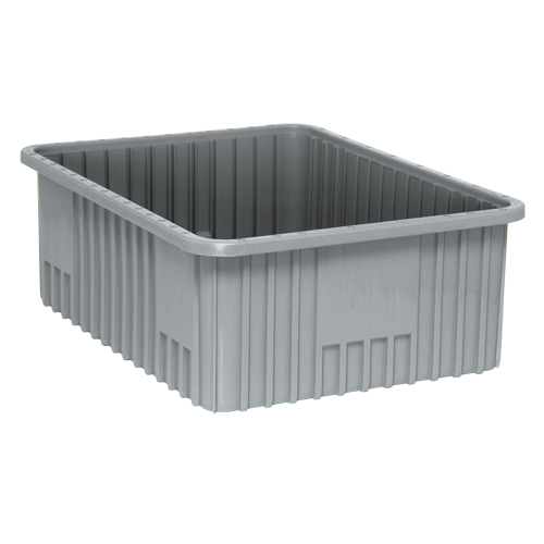 Divider Box&reg; Containers, Plastic, 22.5" W x 17.5" D x 8" H, Grey Nia-Chem Ltd.