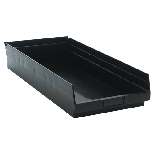 Bac pour &eacute;tag&egrave;re &eacute;conomique, 11-1/8" la x 4" H x 23-5/8" p, Noir, Capacit&eacute; 60 lb Nia-Chem Ltd.