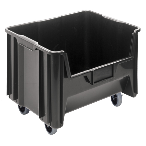 Mobile Giant Stack Container, 12-7/16" H x 19-7/8" W x 15-1/4" D, 250 lbs. Capacity, Black Nia-Chem Ltd.