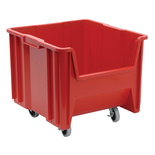 Bac g&eacute;ant mobile empilable, 12-1/2" ha x 16-1/2" la x 17-1/2" p, Capacit&eacute; de 250 lb, Rouge Nia-Chem Ltd.