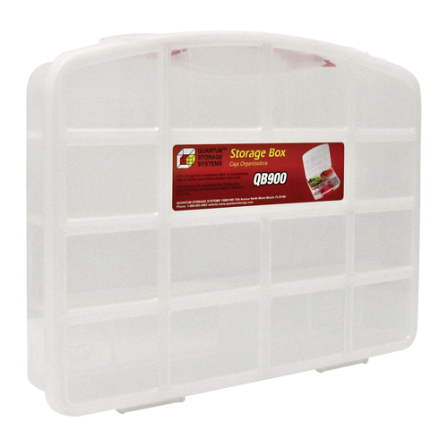 Bac de rangement clair avec compartiments, 13" la x 10-1/4" p x 2-3/8" h, 10 compartiments Nia-Chem Ltd.