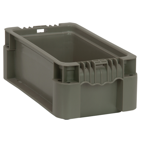 Collapsible Stacking Container, 7" W x 12" D x 5" H, Grey Nia-Chem Ltd.