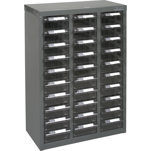 KPC-700 Parts Cabinet, Galvanized Steel, 30 Drawers, 17-1/2" x 8-7/10" x 25-3/10", Grey Nia-Chem Ltd.