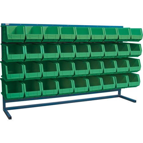 Louvered Rack with Bins, 36 Bins, 72" W x 15" D x 40" H Nia-Chem Ltd.