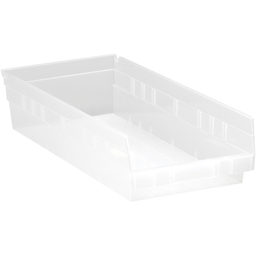Bacs de rangement pour tablettes, 8-3/8" la x 4" H x 17-7/8" p, Transparent, Capacit&eacute; 40 lb Nia-Chem Ltd.