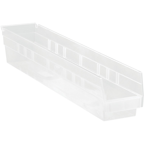 Bacs de rangement pour tablettes, 4-1/8" la x 4" H x 23-5/8" p, Transparent, Capacit&eacute; 50 lb Nia-Chem Ltd.