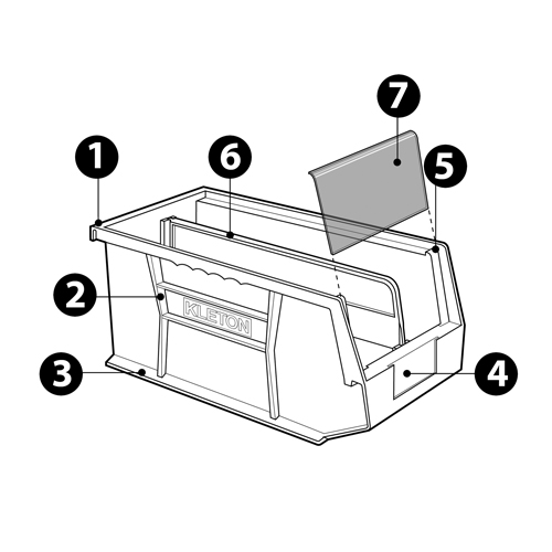 Bac empilable & &agrave; suspendre, 5-1/2" la, 5" h x 10-7/8" p, Bleu Nia-Chem Ltd.
