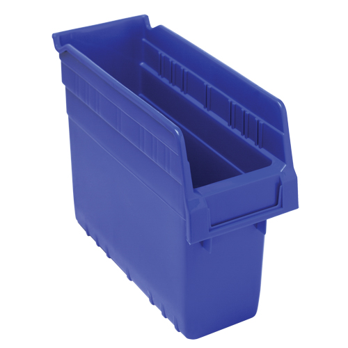 Store-Max Shelf Bins, 4-3/8" W x 8" H x 11-5/8" D, Blue, 44 lbs. Capacity Nia-Chem Ltd.