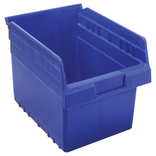 Store-Max Shelf Bins, 8-3/8" W x 8" H x 11-5/8" D, Blue, 44 lbs. Capacity Nia-Chem Ltd.