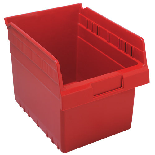 Store-Max Shelf Bins, 8-3/8" W x 8" H x 11-5/8" D, Red, 44 lbs. Capacity Nia-Chem Ltd.