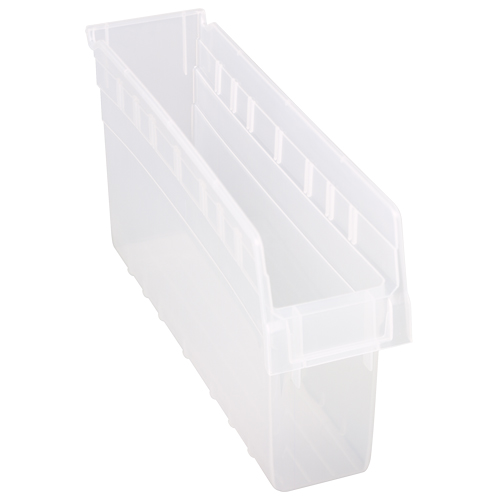 Store-Max Shelf Bins, 4-3/8" W x 8" H x 17-7/8" D, Clear, 56 lbs. Capacity Nia-Chem Ltd.