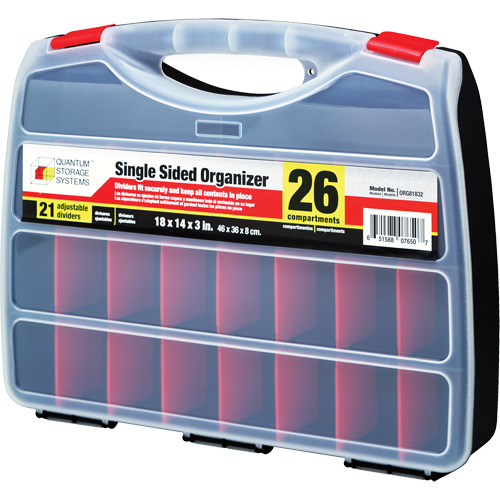 Boîte &agrave; compartiments en plastique, 14" la x 18" p x 3" h, 26 compartiments Nia-Chem Ltd.