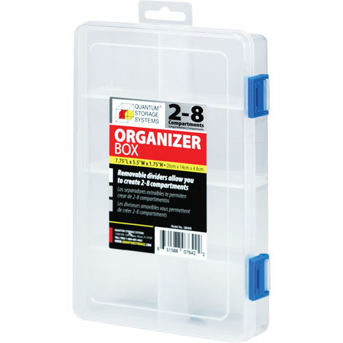 Boîte &agrave; compartiments en plastique, 5,5" la x 7,75" p x 1,75" h, 8 compartiments Nia-Chem Ltd.
