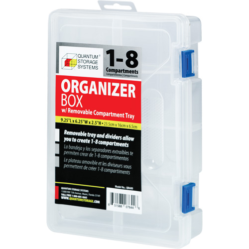 Boîte &agrave; compartiments en plastique, 6,25" la x 9,25" p x 2,2" h, 8 compartiments Nia-Chem Ltd.