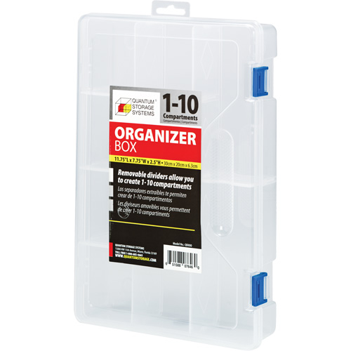 Boîte &agrave; compartiments en plastique, 7,75" la x 11,75" p x 2,2" h, 10 compartiments Nia-Chem Ltd.