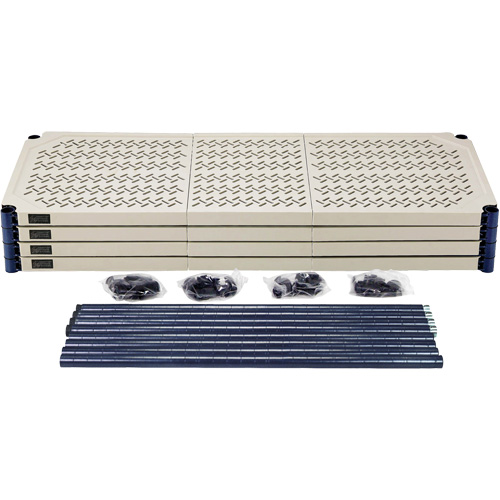 &eacute;tag&egrave;re en fils m&eacute;talliques avec tablettes en plastique, Cadre en fils m&eacute;talliques avec tablettes en plastique, Sans boulons, Capacit&eacute; 600 lb, 48" la x 72" h x 24" p Nia-Chem Ltd.