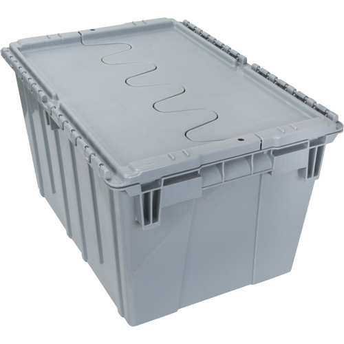Contenant de distribution en plastique avec dessus basculant, 21,65" x 15,5" x 12,5", Gris Nia-Chem Ltd.