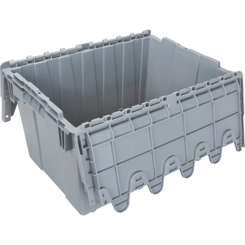 Contenant de distribution en plastique avec dessus basculant, 21,65" x 15,5" x 12,5", Gris Nia-Chem Ltd.