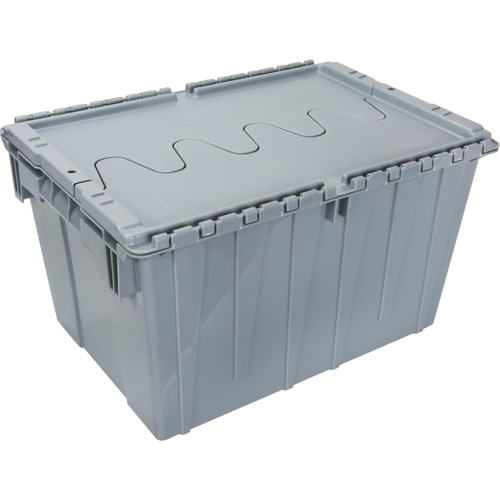 Contenant de distribution en plastique avec dessus basculant, 21,65" x 15,5" x 12,5", Gris Nia-Chem Ltd.