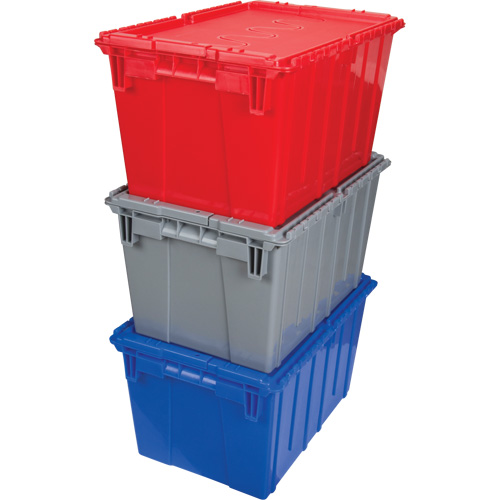 Contenant de distribution en plastique avec dessus basculant, 21,65" x 15,5" x 12,5", Gris Nia-Chem Ltd.