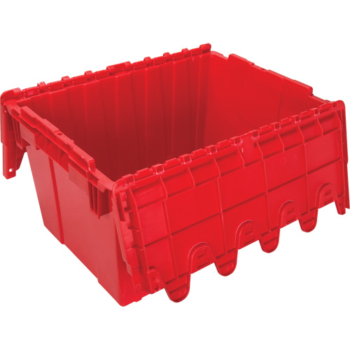 Contenant de distribution en plastique avec dessus basculant, 21,65" x 15,5" x 12,5", Rouge Nia-Chem Ltd.