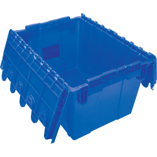 Contenant de distribution en plastique avec dessus basculant, 21,65" x 15,5" x 12,5", Bleu Nia-Chem Ltd.