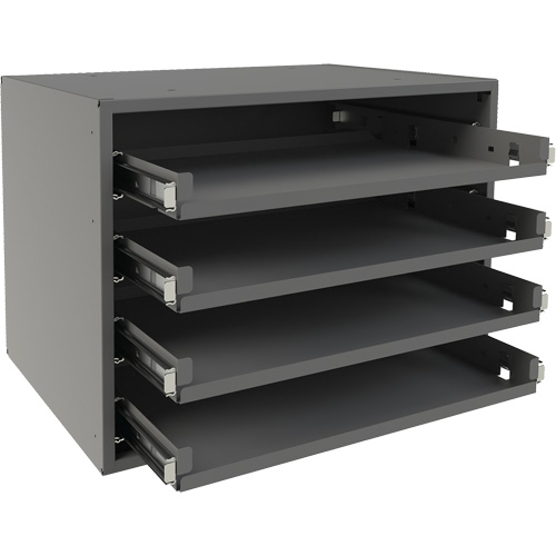 Small Bearing Rack, Steel, 4 Slots, 15-9/16" W x 11-7/8" D x 11-5/16" H, Grey Nia-Chem Ltd.