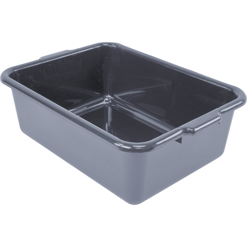 All-Purpose Flat-Bottom Storage Tub, 7" H x 15" D x 21" L, Plastic, Grey Nia-Chem Ltd.