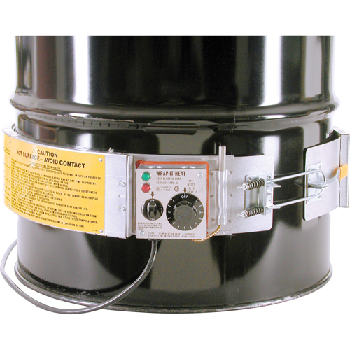 Chauffe-barils &agrave; thermostat, Barils en acier, 55 gal. US (45 gal. imp.), 60°F - 250°F, 240 V Nia-Chem Ltd.