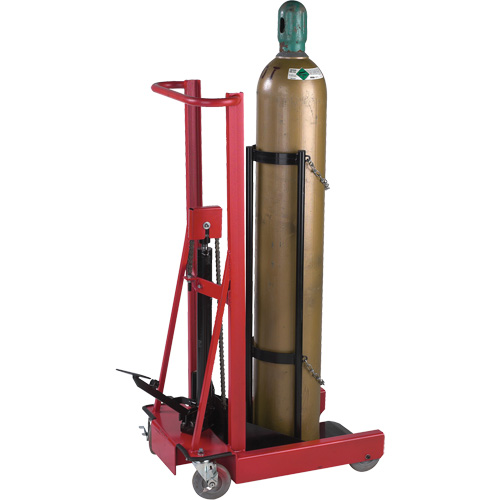 Hydraulic Cylinder Lift, Rubber Wheels, 12" W x 20" L Base, 300 lbs. Nia-Chem Ltd.