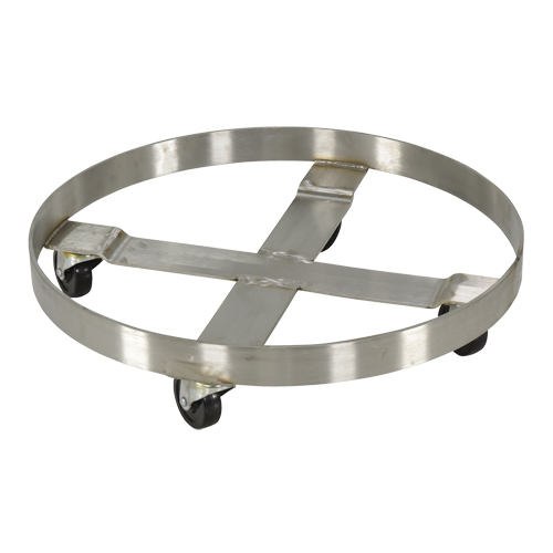 Chariots pour barils, Acier inoxydable, Capacit&eacute;e 800 lb, Diam&egrave;tre 23-1/4", Roue en Caoutchouc Nia-Chem Ltd.