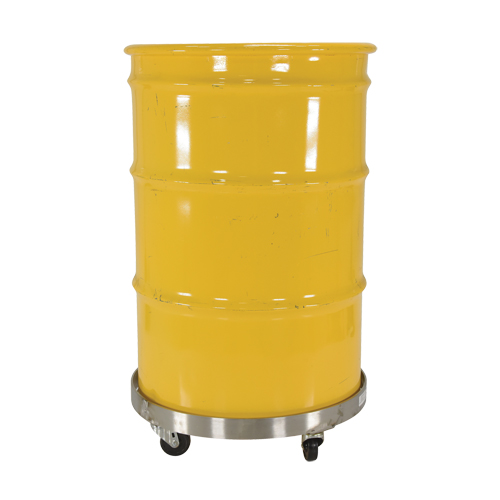 Chariots pour barils, Acier inoxydable, Capacit&eacute;e 800 lb, Diam&egrave;tre 23-1/4", Roue en Caoutchouc Nia-Chem Ltd.
