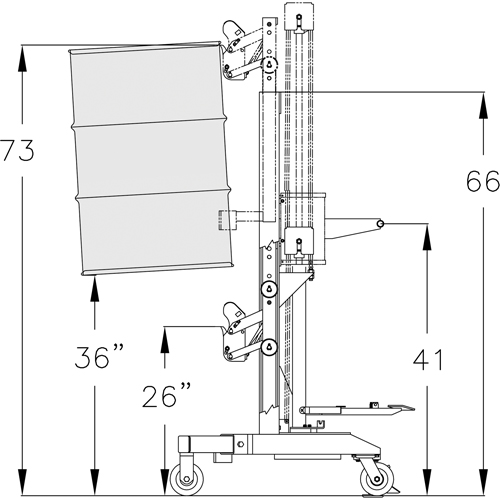 Manipulateur ergonomique de baril &agrave; port&eacute;e &eacute;lev&eacute;, DM-100-HR, 30 - 85 gal. US (25 - 70 gal. imp.) Nia-Chem Ltd.